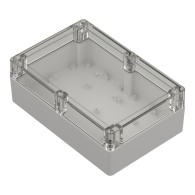 ZP210.140.75SJp-IP67 TM PC - Enclosure hermetically sealed ZP210.140.75 lightgray, transparent lid with brass bushing PC