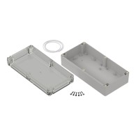 ZP240.120.75JpH TM ABS-PC - Hermetic enclosure ZP240.120.75 lightgray, transparent lid with gasket and brass bushing ABS-PC