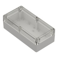 ZP240.120.75JpH TM PC - Hermetic enclosure ZP240.120.75 lightgray, transparent lid with gasket and brass bushing PC