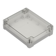 ZP240.190.60Jp TM ABS-PC - Plastic enclosure ZP240.190.60 lightgray, transparent lid with brass bushing ABS-PC