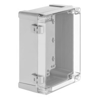 ZP240.190.60Jp TM ABS-PC - Plastic enclosure ZP240.190.60 lightgray, transparent lid with brass bushing ABS-PC