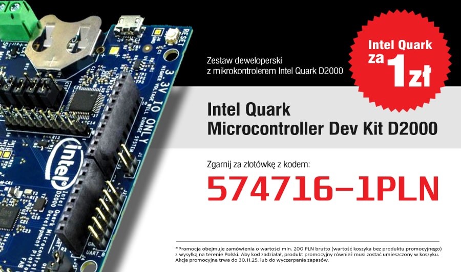 Promocja produkt za złotówkę "Intel Quark Microcontroller Dev Kit D2000"